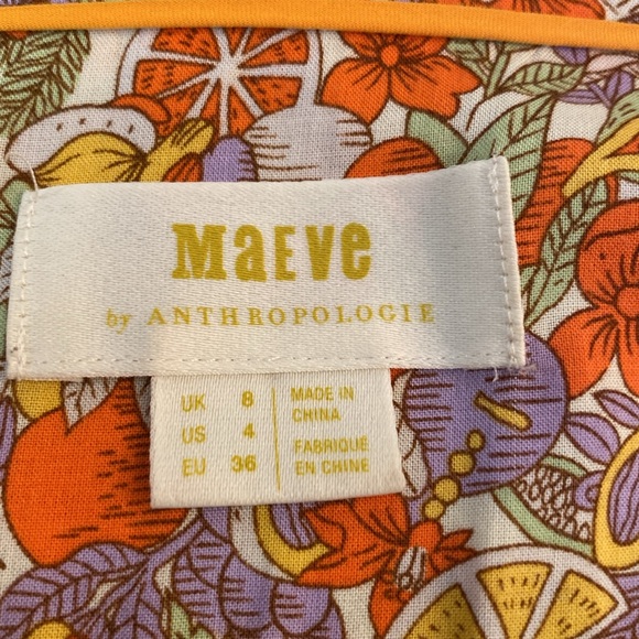 Maeve by Anthropologie - floral citrus blouse. Size 4 - Picture 3 of 8